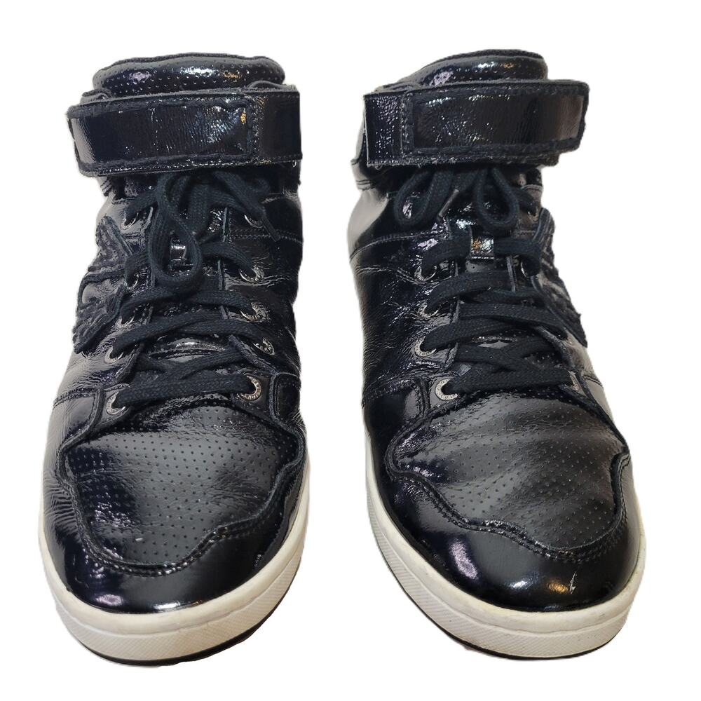 True Religion Brand Black Patent Mid-Top Sneakers Men's Size 12‎ - Picture 3 of 10